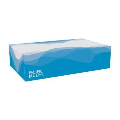 Pacific Blue Select Facial Tissue 8.4X7.5 IN 2PLY Tissue Paper White 1/2 Fold Flat Box 100 Sheets/Pack 30 Packs/Case