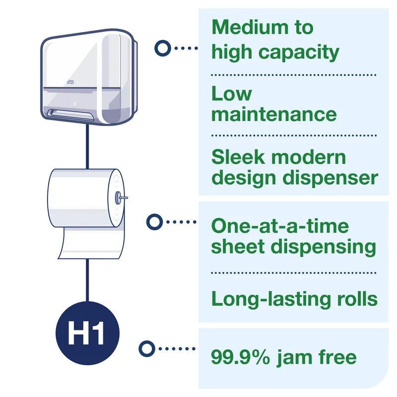 Tork Matic® Elevation Paper Towel Dispenser H1 8X13X14.5 IN Plastic White Automatic Universal 1/Each