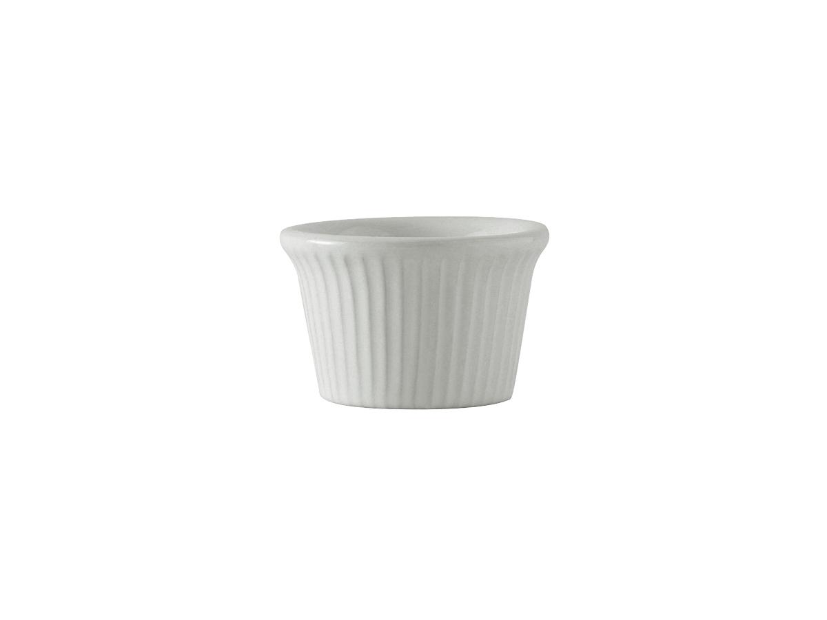 Ramekin 2.25 IN 1.5 OZ China White Fluted Fully Vitrified Oven Safe Microwave Oven Safe Dishwasher Safe 48/Case