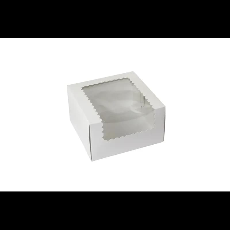 Cupcake Box 7X7X4 IN 4 Compartment Paperboard White With Window 100/Bundle