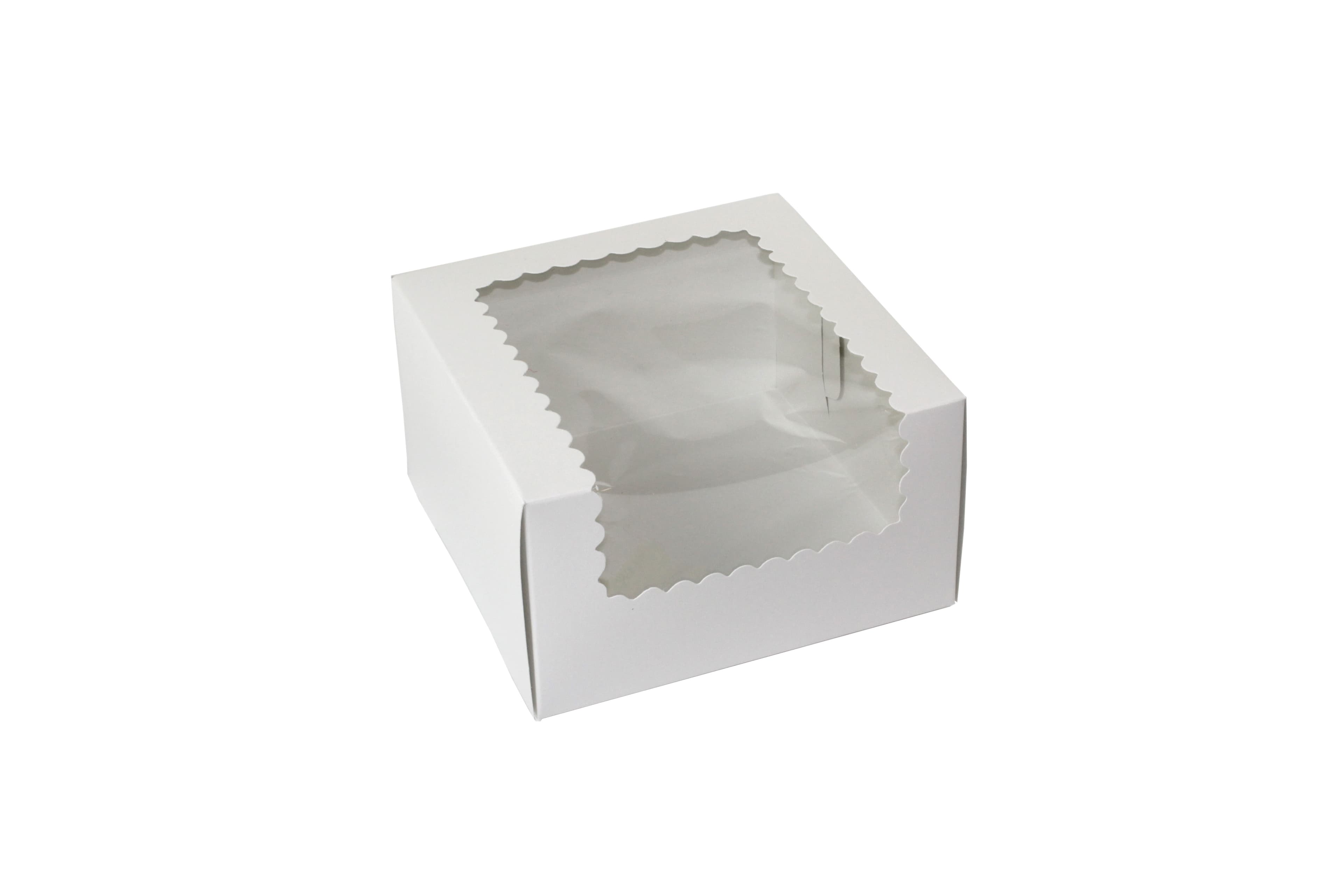 Cupcake Box 7X7X4 IN 4 Compartment Paperboard White With Window 100/Bundle