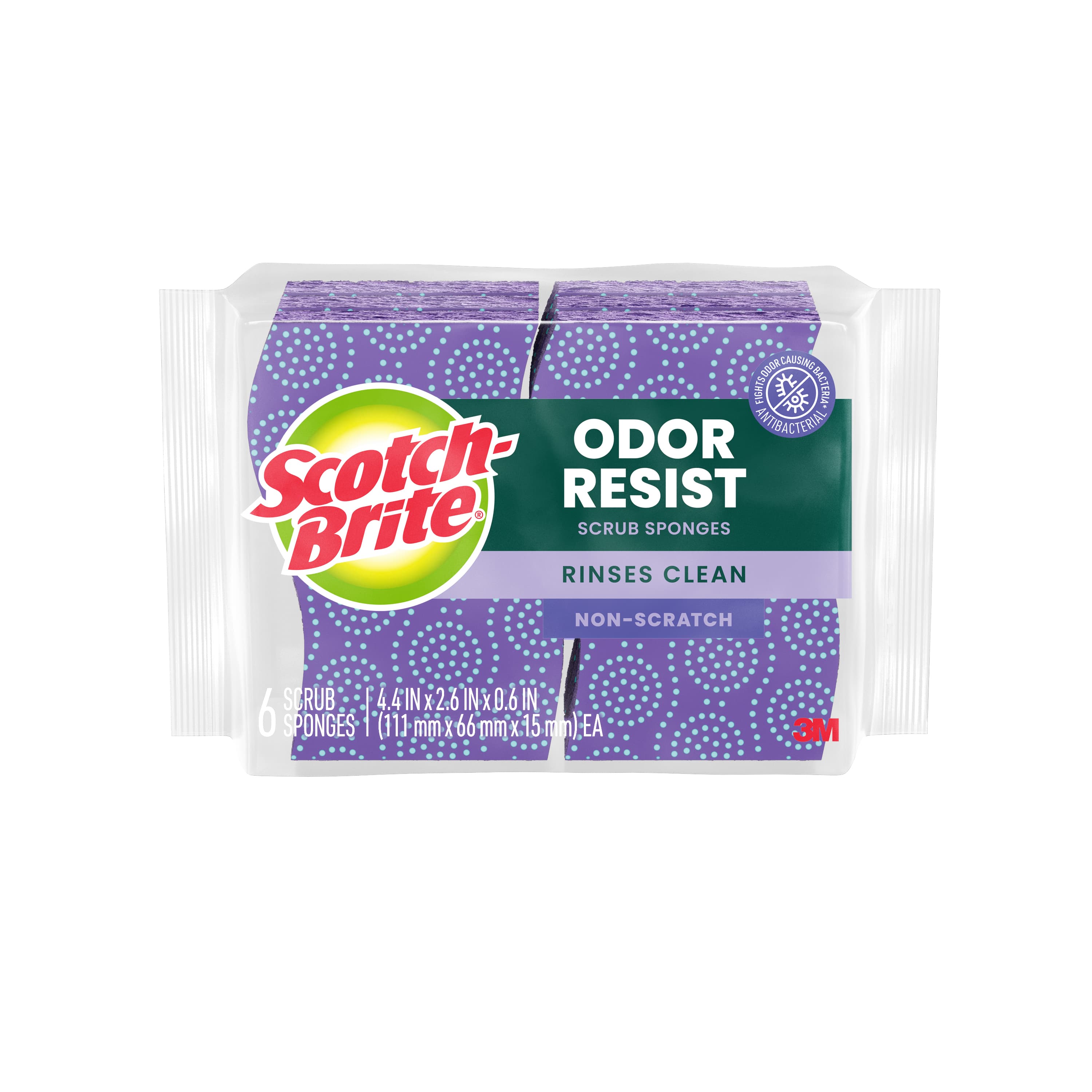 Scotch-Brite™ 20306-4 Sponge Cellulose Blue Odor Resistant Non-Scratch 6/Pack