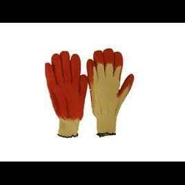 Gloves OS Red Yellow Lightweight Cotton Blend Latex Knit Coated Palm 20 Count/Pack 30 Packs/Case