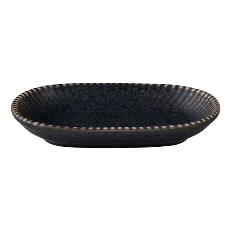 Mikasa Hospitality ID Fine Reckless Platter 7.22X1.2 IN China Black Oval 6/Case