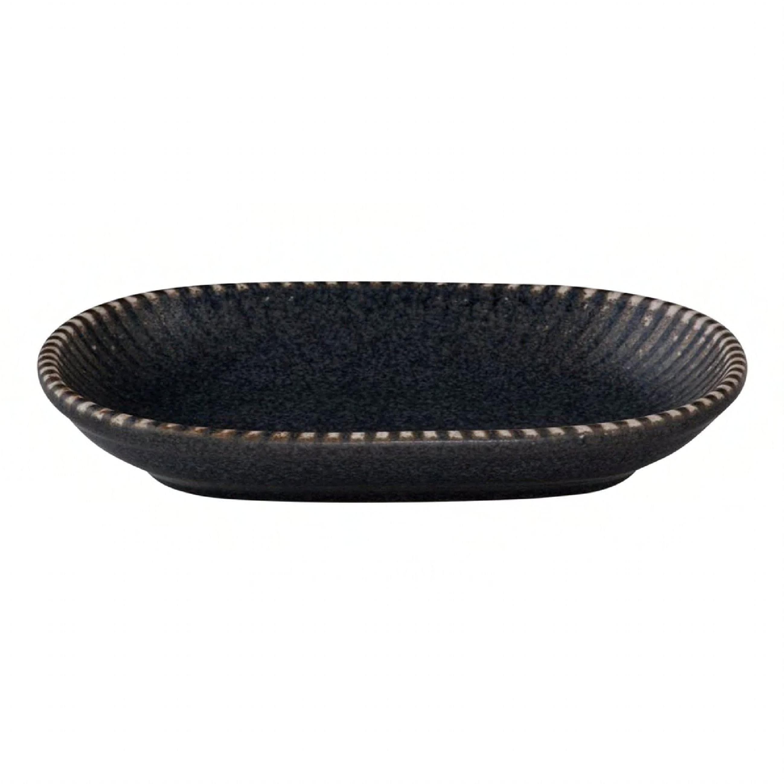 Mikasa Hospitality ID Fine Reckless Platter 7.22X1.2 IN China Black Oval 6/Case