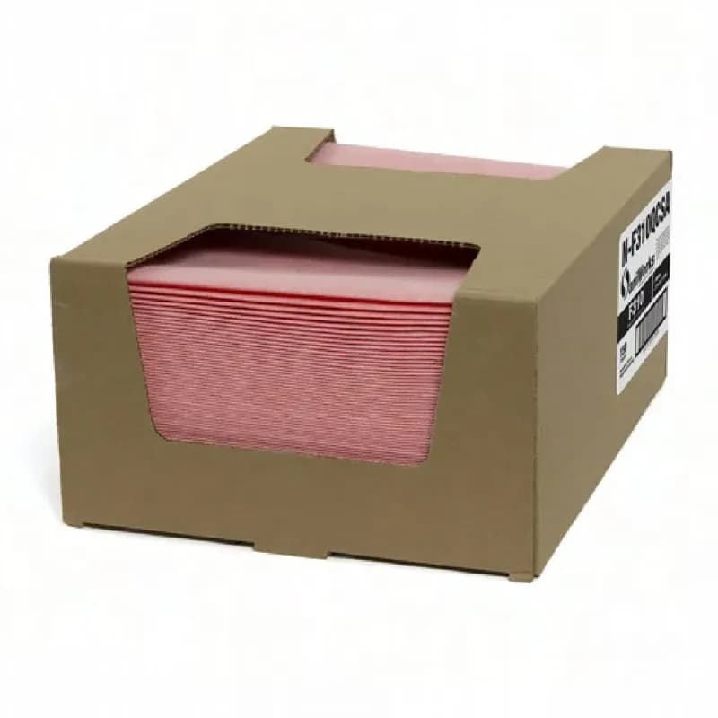 SaniWorks® Wipe Towel 13X21 IN Poly Rayon Blend Salmon 1/4 Fold Antimicrobial Deluxe 150/Case