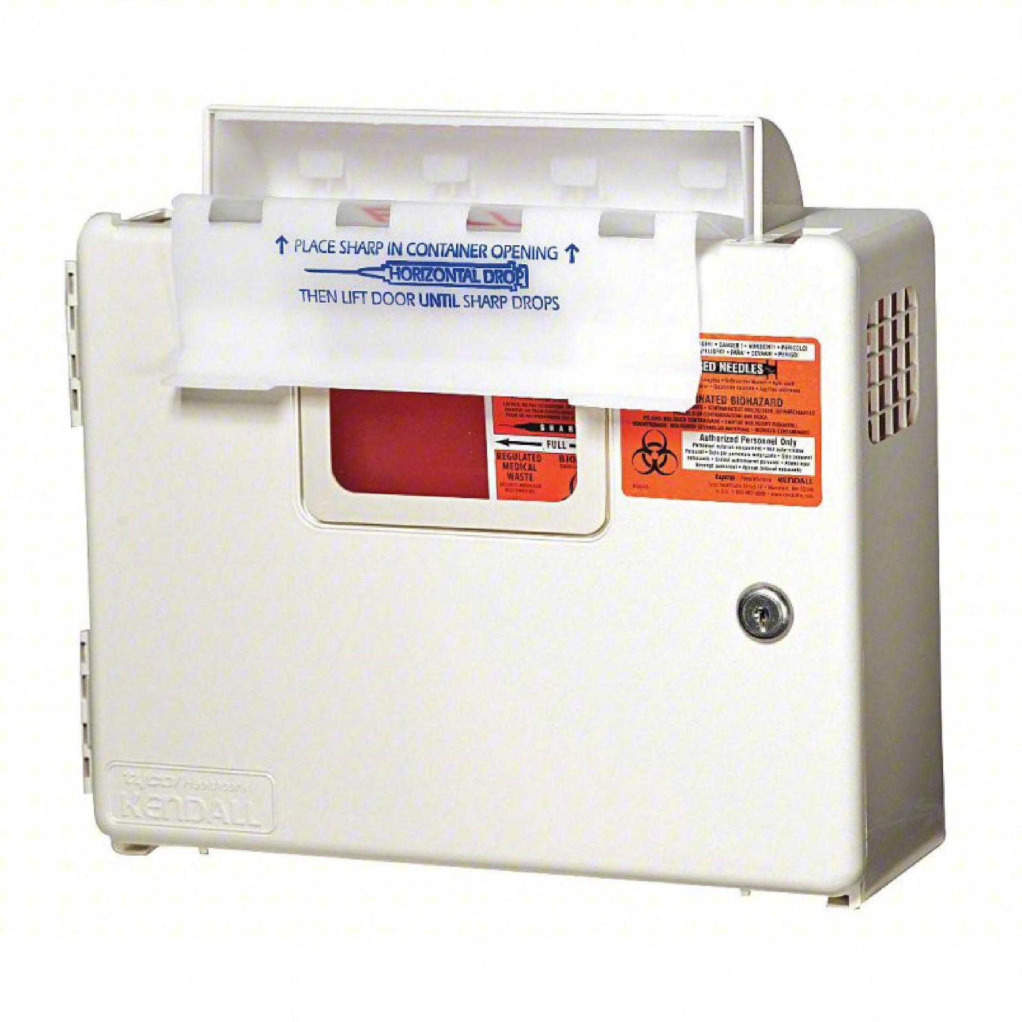 COVIDIEN Sharp Object Container 5.5X13 IN Plastic Wall Mount Enclosure 1/Each