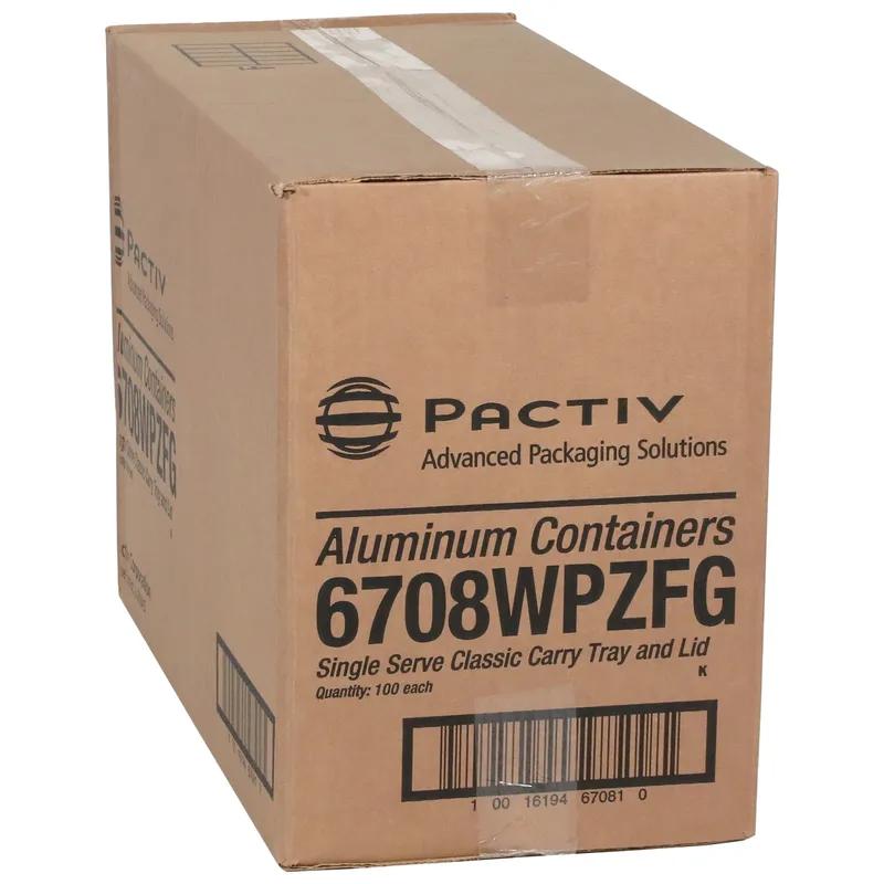 Take-Out Container Base & Lid Combo 22 OZ Aluminum OPS Black Gold Clear Oval Single Serve Size 100/Case