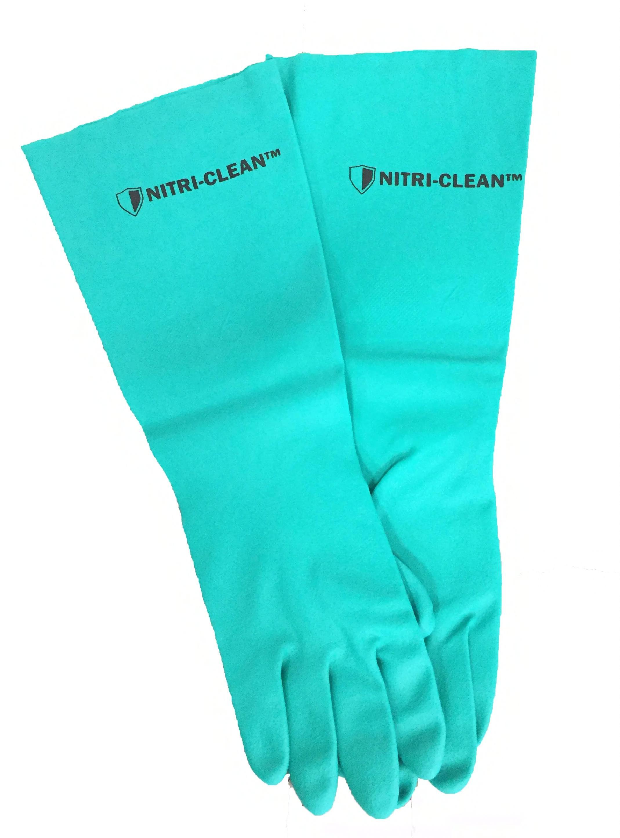 Nitri-Clean™ Gloves Small (SM) 18 IN Green 22MIL Heavy Duty Nitrile Textured Grip Rethermalizer 24 Count/Bag 6 Bags/Case