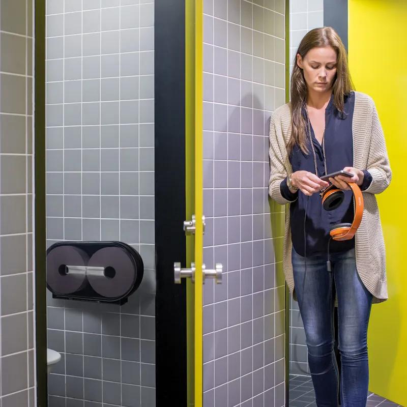 Tork Toilet Paper Dispenser T1 5.5X21.5X13 IN Plastic Black 2-Roll Jumbo (JRT) 1 Count/Pack 4 Packs/Case 4 Count/Case