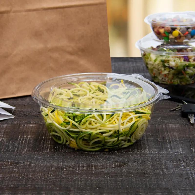 Dart® Safeseal™ Bowl & Lid Combo With Flat Lid 64 OZ PET Clear Round 50 Count/Pack 2 Packs/Case 100 Count/Case