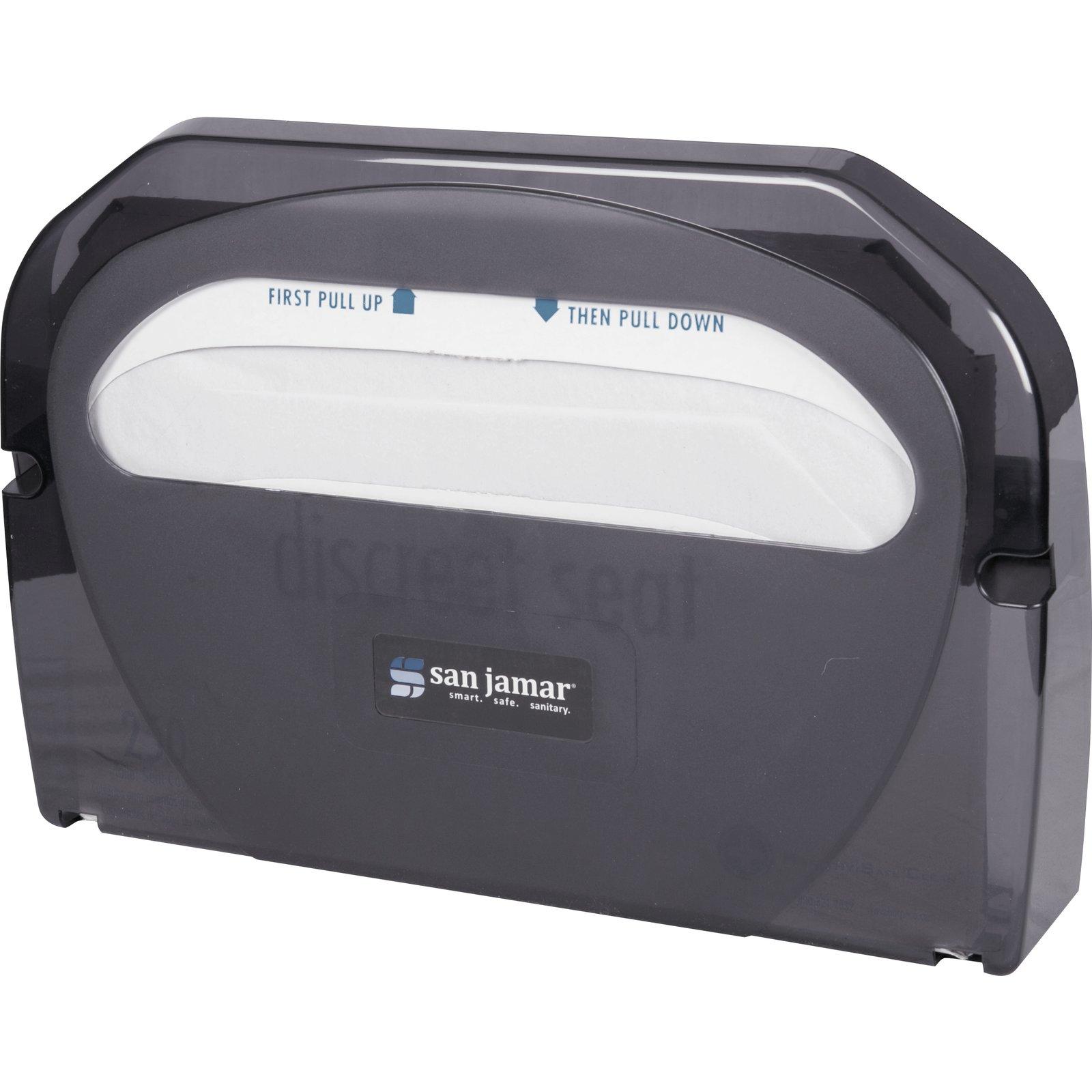 San Jamar Toilet Seat Cover Dispenser 16.50X12X3 IN Plastic Black 1/Each