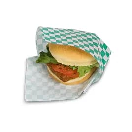 Bagcraft® Sheet 12X12 IN Dry Wax Paper Green Check Grease Resistant 5000/Case