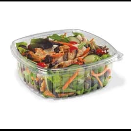 Crystal Seal® Deli Container Hinged With Flat Lid 48 OZ PET Clear Rectangle 200/Case