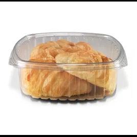 Crystal Seal® Deli Container Hinged With Flat Lid 48 OZ PET Clear Rectangle 200/Case