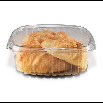Crystal Seal® Deli Container Hinged With Flat Lid 48 OZ PET Clear Rectangle 200/Case