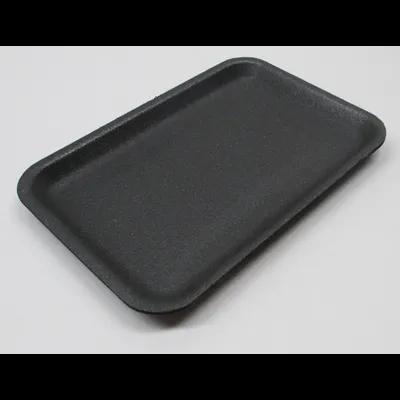 2S Meat Tray 8.25X5.75X0.5 IN Polystyrene Foam Black Rectangle 500/Case