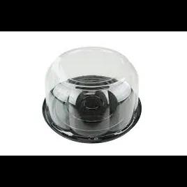 RoseDome Cake Container & Lid Combo With Dome Lid 10.25X5.25 IN RPET Clear Black Round 110/Case