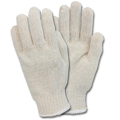 General Purpose Gloves Mens Large (LG) Natural Cotton Polyester String Knit 12 Count/Pack 25 Packs/Case 300 Count/Case