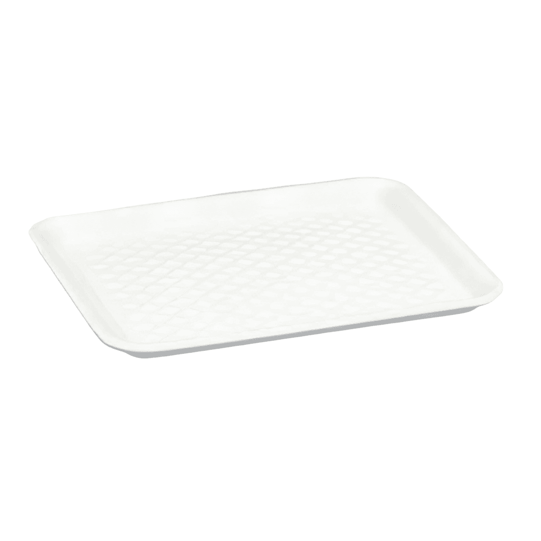 34/4S Meat Tray 7.2X9.3X0.4 IN Polystyrene Foam White Rectangle 500/Case