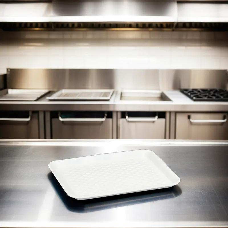 34/4S Meat Tray 7.2X9.3X0.4 IN Polystyrene Foam White Rectangle 500/Case