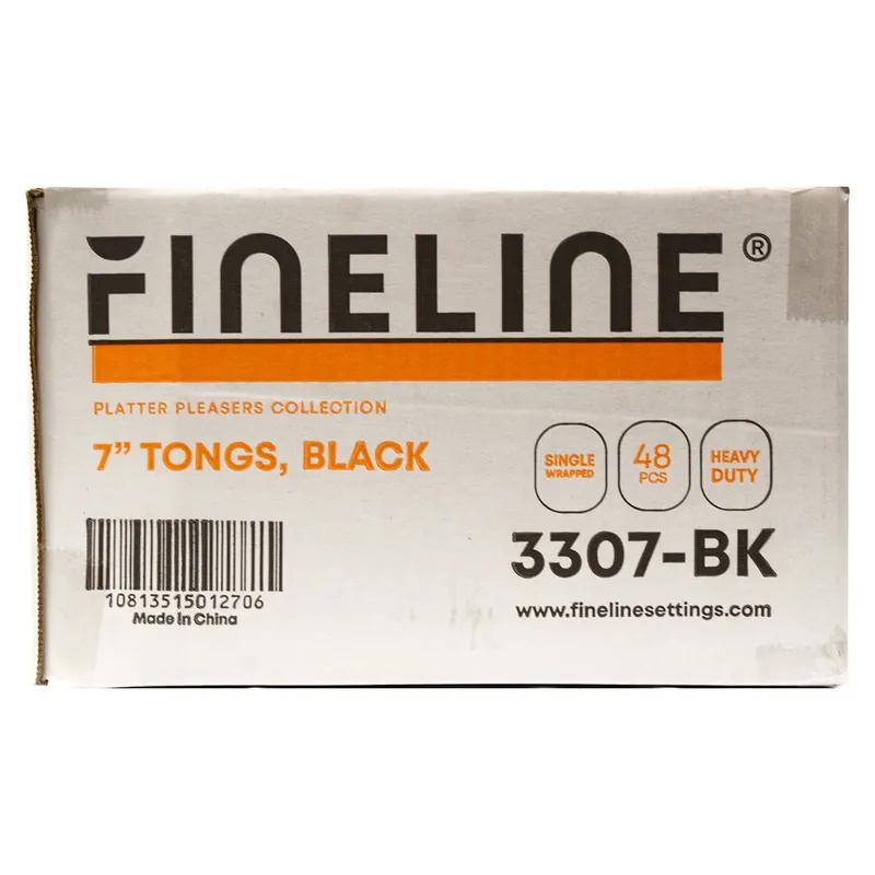 Tongs 7 IN Plastic Black 48/Case