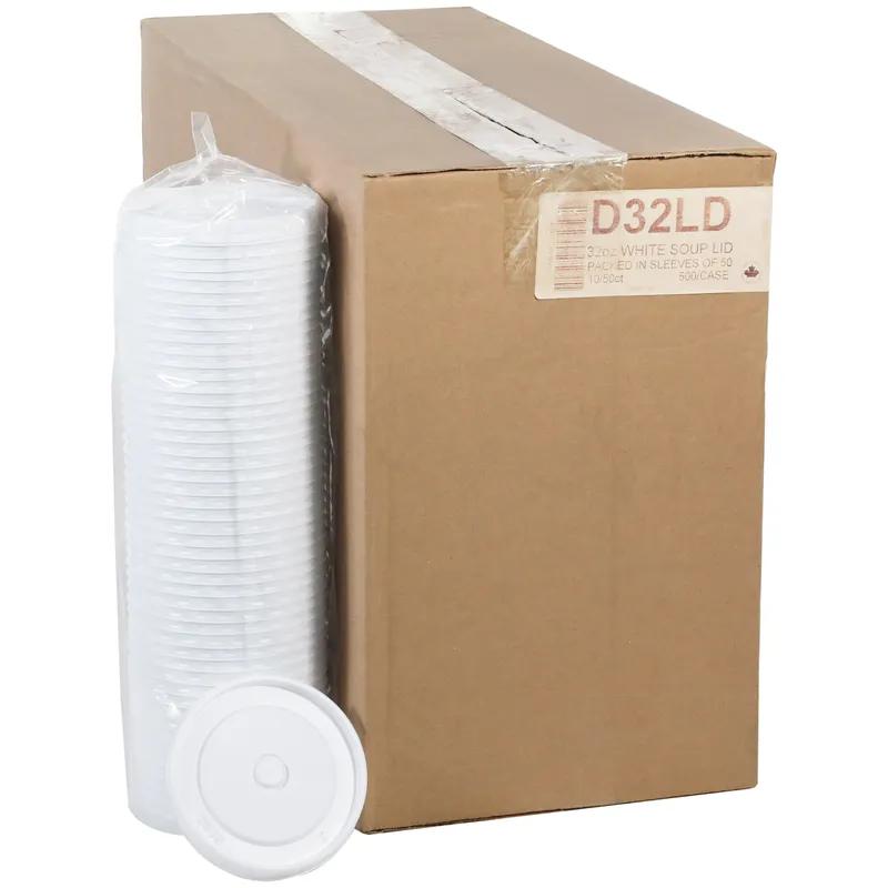 Lid 3.1X0.7 IN HIPS White For 32 OZ Soup Container 500/Case