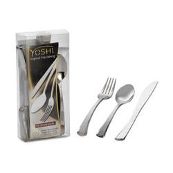 GlimmerWare 3PC Cutlery Kit Pre-Rolled With Salad Fork,Dinner Knife 100/Case