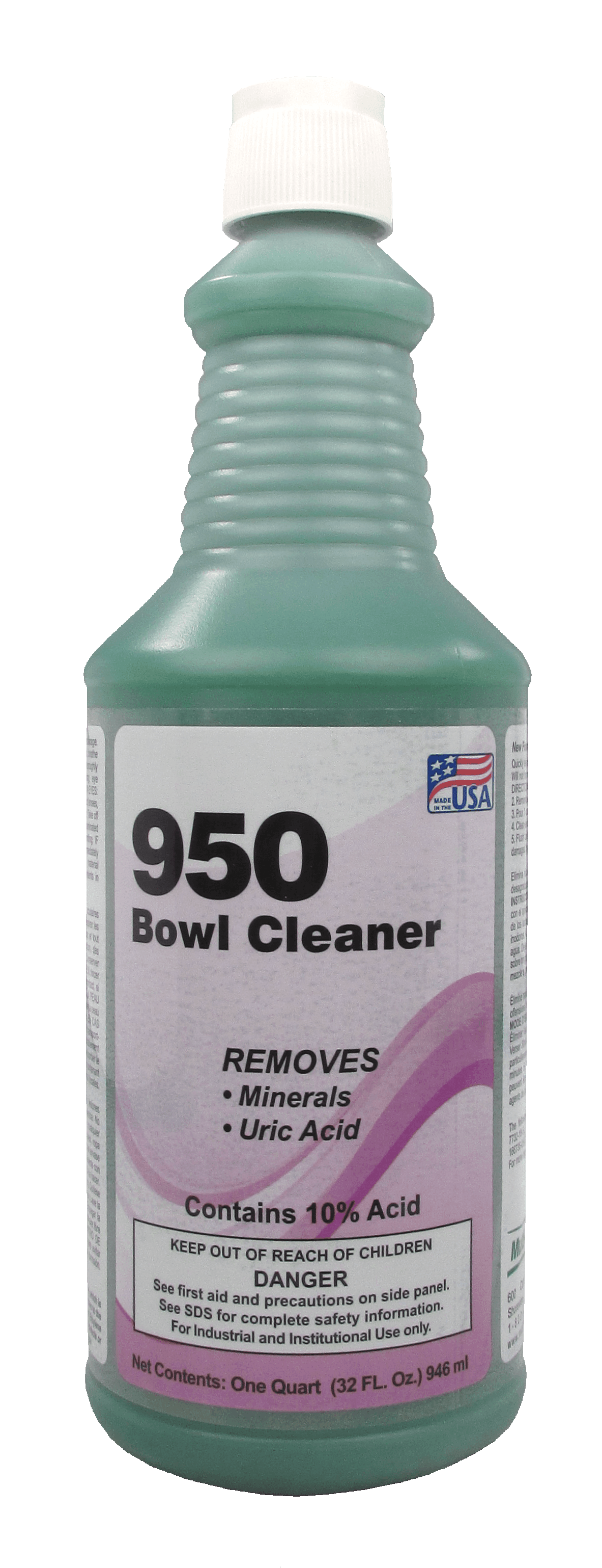 950 Toilet Bowl Cleaner 1 QT 9.5% Hydrochloric Acid (HCL) Thickened 12/Case