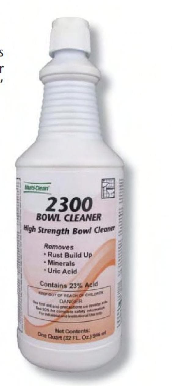 Multi-Clean® 2300 Toilet Bowl Cleaner 1 QT Liquid 23% Hydrochloric Acid (HCL) High Strength 12/Case