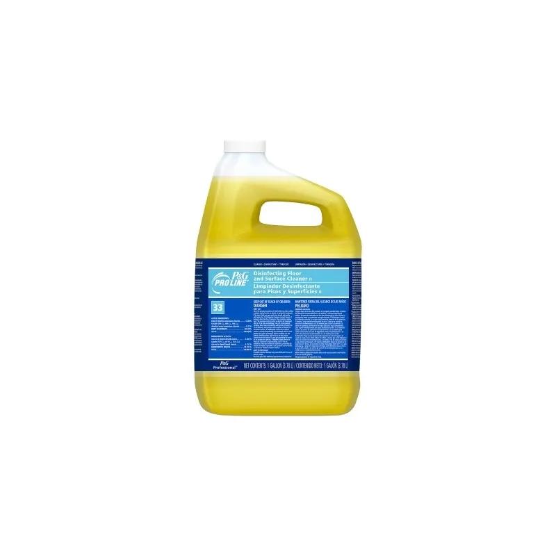 Pro Line® #33 Fresh Scent Floor Cleaner Disinfectant 1 GAL Multi Surface Neutral Concentrate Closed Loop Quat 4/Case