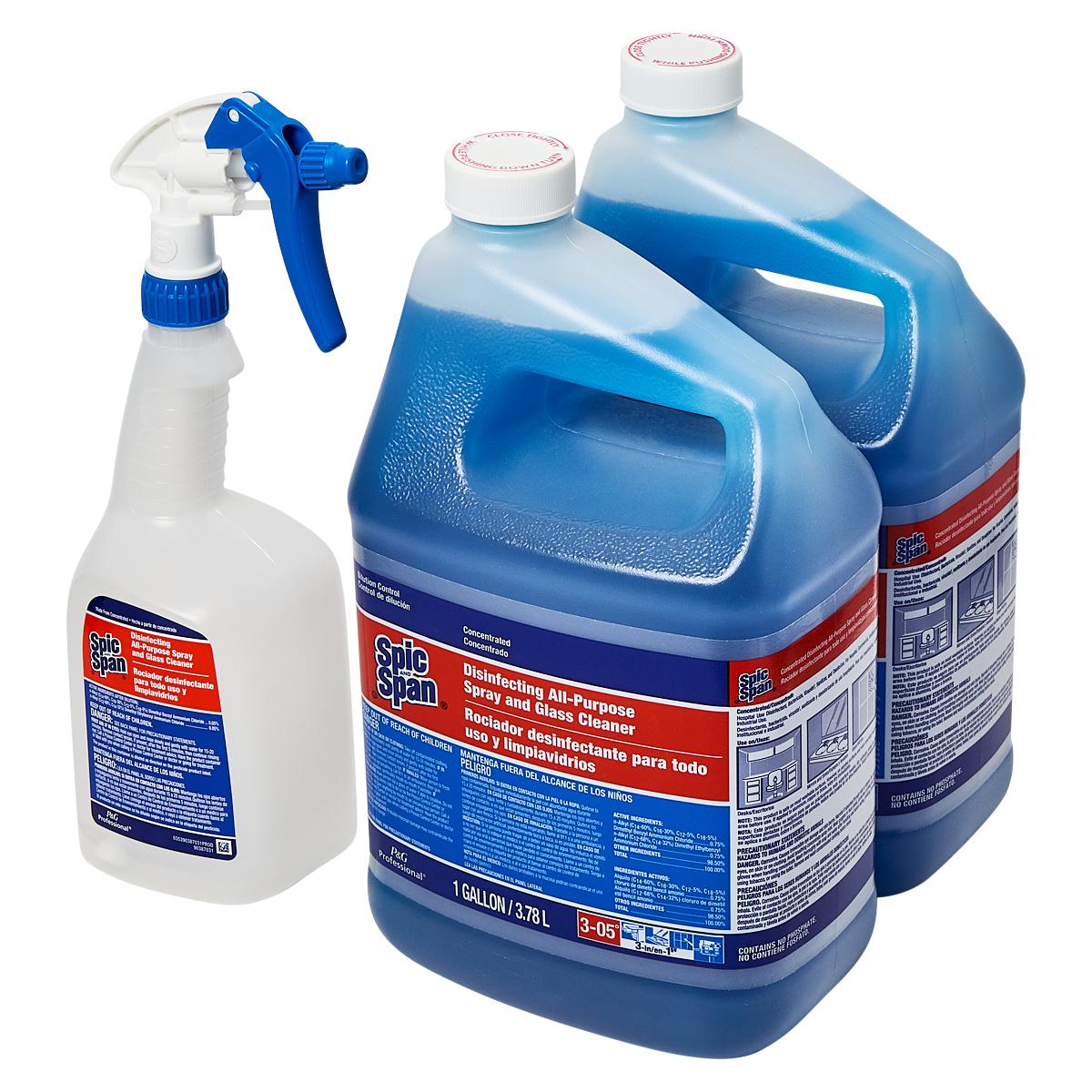 Spic and Span® Fresh Scent Window & Glass Cleaner Disinfectant 1 GAL Multi Surface Concentrate Closed Loop 2/Case