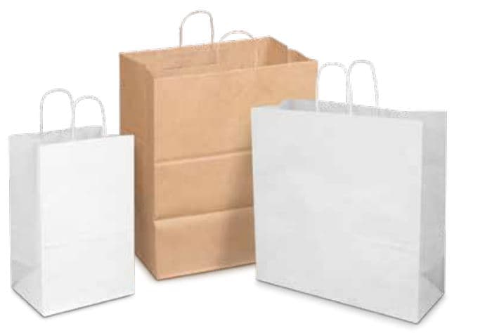 Duro® Shopper Bag 16X11X18.25 IN Paper White 200/Case