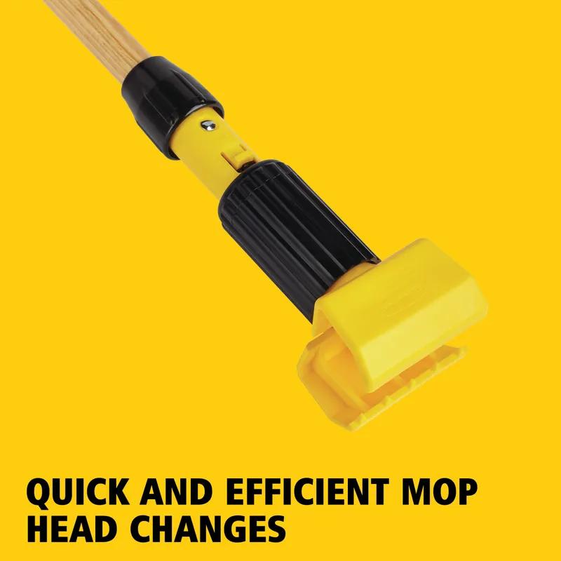 Gripper® Mop Handle 60IN Natural Yellow Wood Clamp Style 1/Each