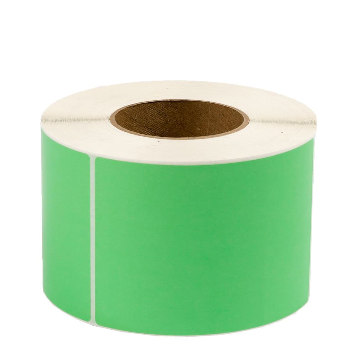 Label 6X4 IN Fluorescent Green Wax Coated Paper Adhesive 8 IN OD Thermal Transfer Flood-Coated 1000 Count/Roll 4 Rolls/Case