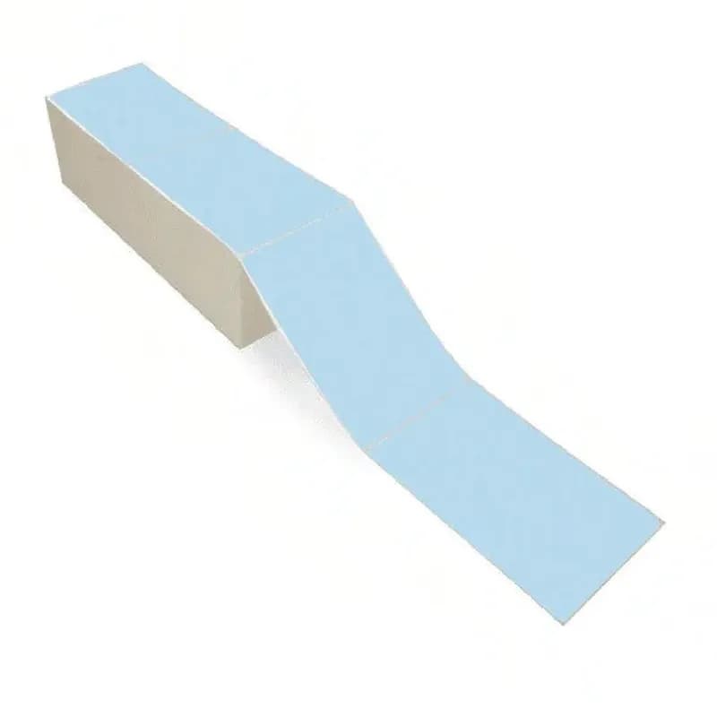 Label 6X4 IN Blue Wax Coated Paper Adhesive Thermal Transfer Flood-Coated 1000 Count/Roll 4 Rolls/Case