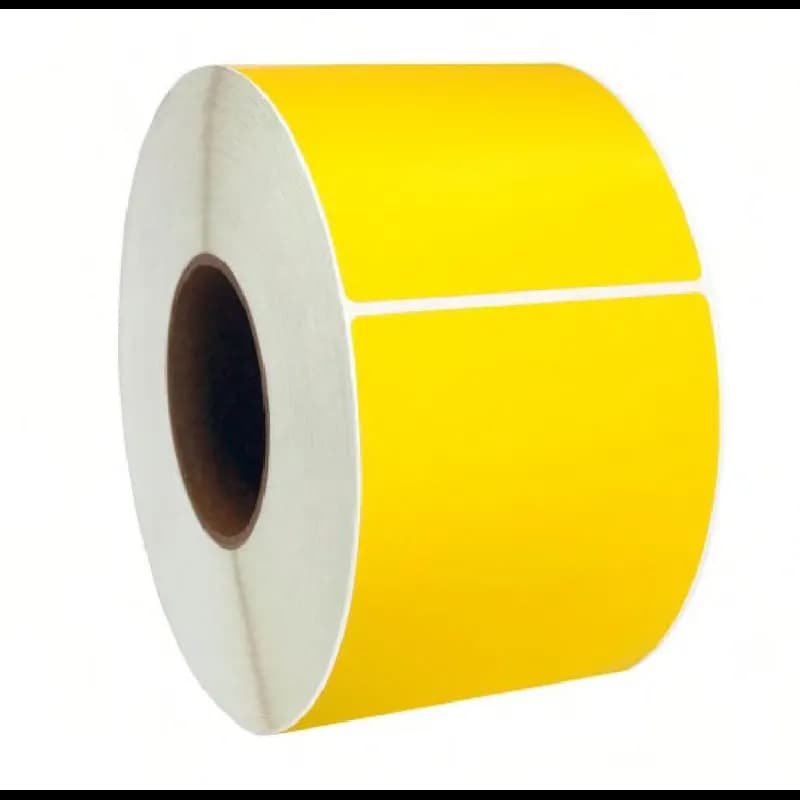 Label 6X4 IN Yellow Wax Coated Paper Adhesive Thermal Transfer Flood-Coated 1000 Count/Roll 4 Rolls/Case