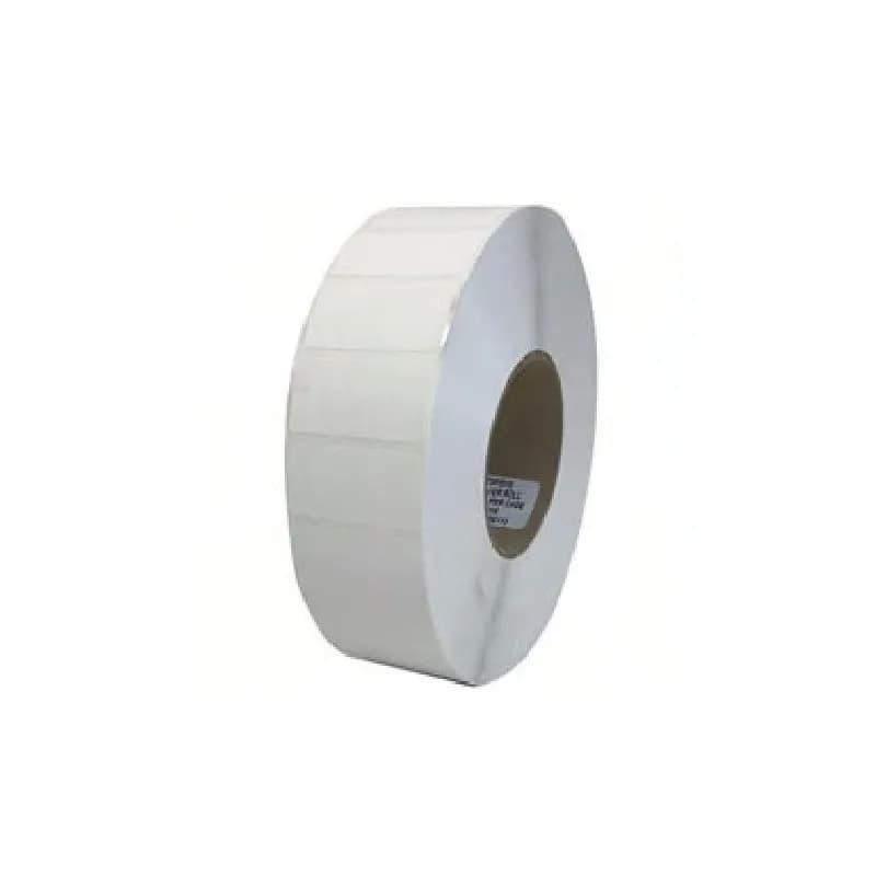 Label 2X2 IN White Wax Coated Paper Adhesive 2Up Thermal Transfer Perforated 5800 Count/Roll 4 Rolls/Case