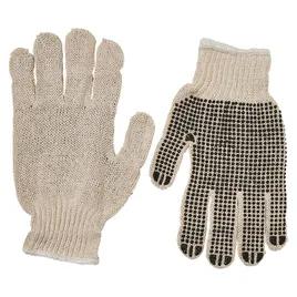 Gloves Mens OS Natural Black Cotton 1-Sided Dotted Knit Grip 12/Pack