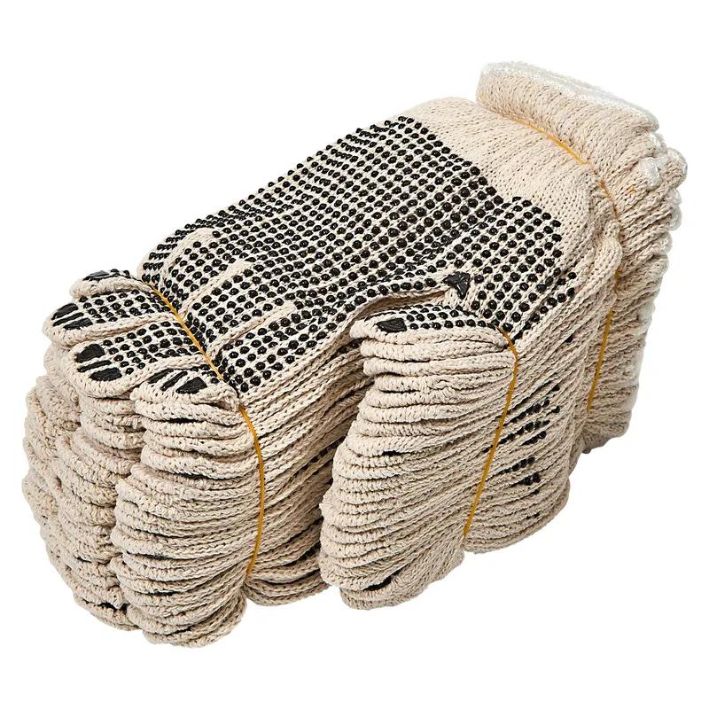 Gloves Mens OS Natural Black Cotton 1-Sided Dotted Knit Grip 12/Pack