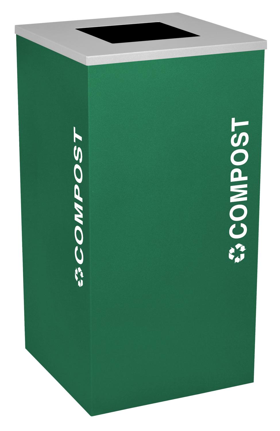 Kaleidoscope Collection™ Compost Recycling Bin 15.75X15.75X30 IN 24 GAL Emerald Texture Square Steel 1/Each