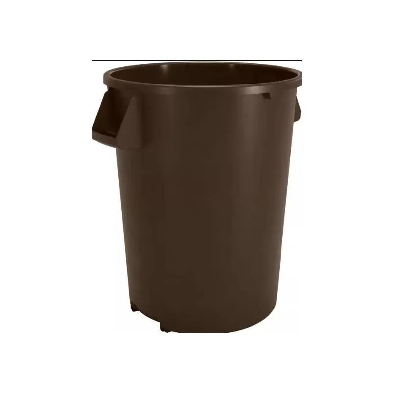 Bronco™ Trash Can 24.18X24.18X31.60 IN 44 GAL Brown Round LLDPE 3/Each