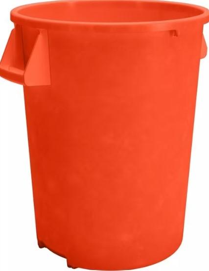 Bronco™ Trash Can 24.18X24.18X31.60 IN 44 GAL Orange Round LLDPE 3/Each