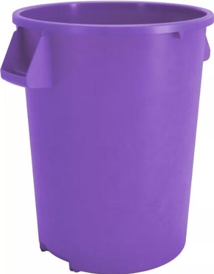 Bronco™ Trash Can 24.18X24.18X31.60 IN 44 GAL Purple LLDPE 3/Each