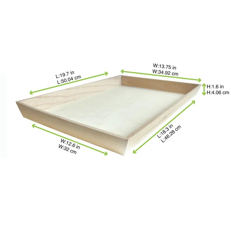 Serving Tray 17.7X11.8X1.6 IN Wood Natural Rectangle Grease Resistant 10 Count/Case