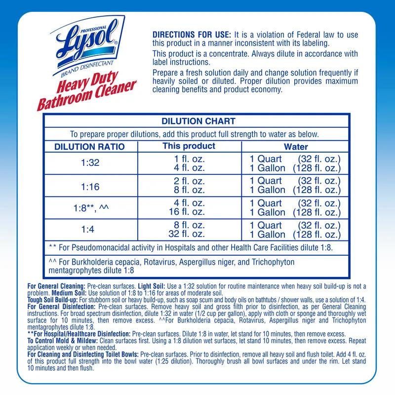 Lysol® Restroom Cleaner Disinfectant 1 GAL Concentrate Heavy Duty 4/Case