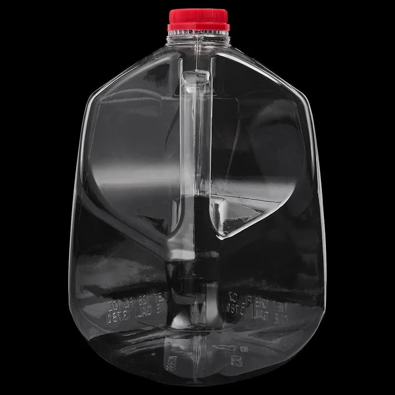 Jug & Lid Combo 1 GAL Plastic Clear Red Lid 24/Case