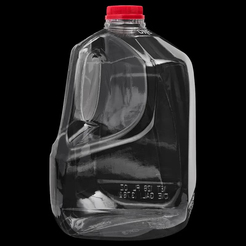 Jug & Lid Combo 1 GAL Plastic Clear Red Lid 24/Case
