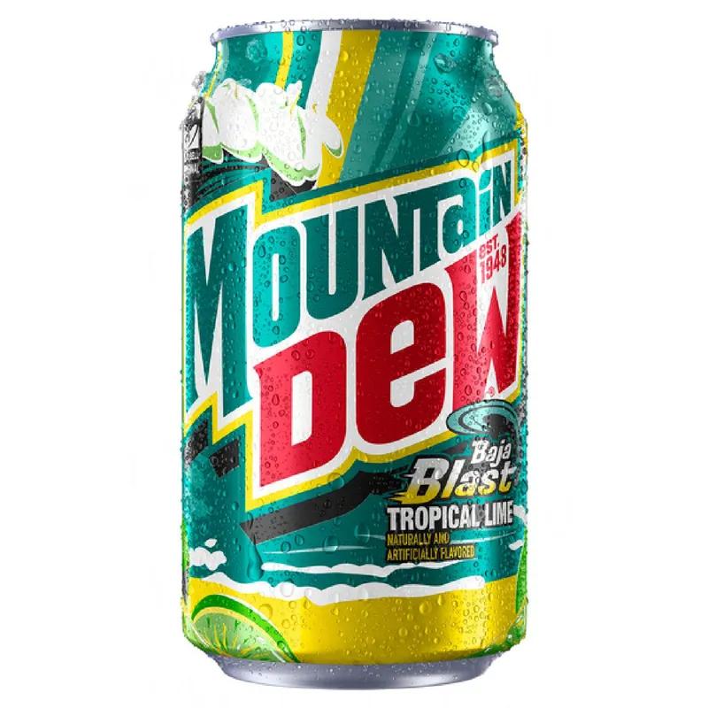 Mountain Dew Baja Blast Tropical Lime Soda Beverage 12 FLOZ 36/Case