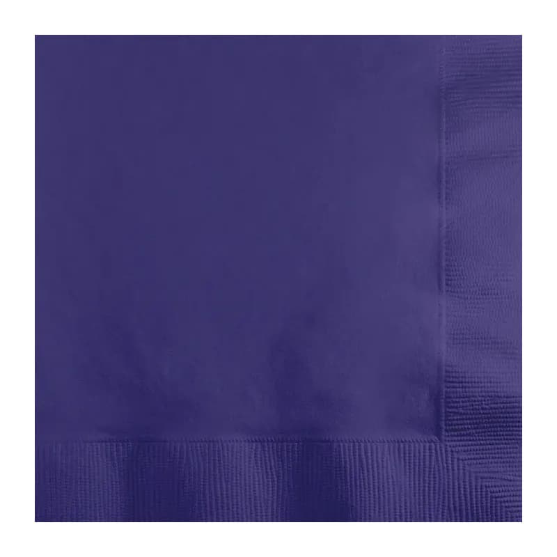 Beverage Napkins Purple Paper 2PLY 200 Count/Pack 6 Packs/Case 1200 Count/Case